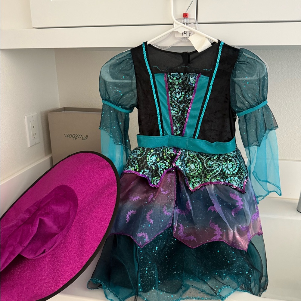 Target Kids Witch Costume - Black, Teal, and Purple worn once